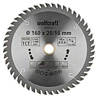 Wolfcraft Kreissägeblatt Serie orange (160 mm, 48 Zähne, Geeignet für: Handkreissägen)