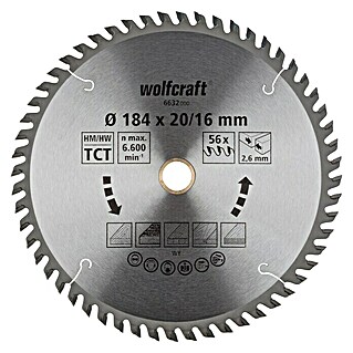 Wolfcraft Kreissägeblatt Serie orange (184 mm, 56 Zähne, Geeignet für: Handkreissägen)