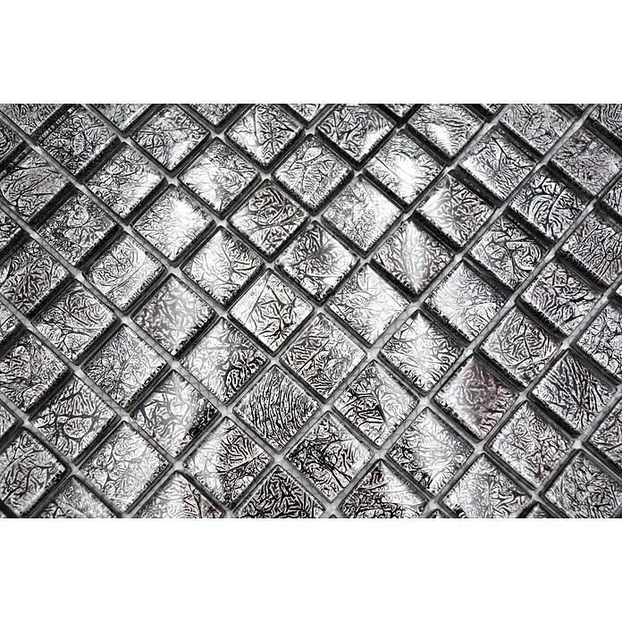Mosaikfliese Quadrat Crystal Uni XCM 8BL17 (30 x 30 cm, Schwarz, Glänzend)