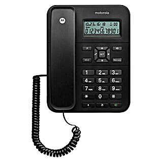 Motorola Teléfono fijo CT202 (Funciones: Rellamada, Cable espiral, Negro)