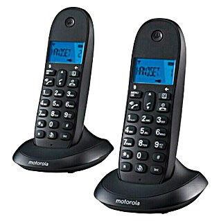 Motorola Teléfono inalámbrico C1LB+ Dúo  (Funciones: Rellamada, Negro)