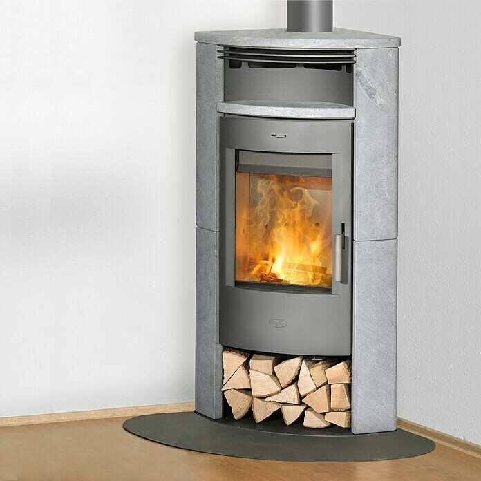 Fireplace Kaminofen Malta (6 kW, Raumheizvermögen: 108 m³, Verkleidung: Speckstein, Gussgrau)