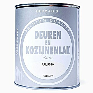 Hermadix Lak voor kozijnen en deuren RAL 9016 (Wit, RAL 9016, 750 ml, Zijdeglans)