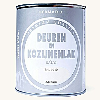 Hermadix Lak voor kozijnen en deuren RAL 9010 (Wit, RAL 9010, 750 ml, Zijdeglans)