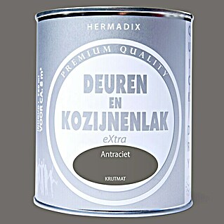 Hermadix Lak voor kozijnen en deuren antraciet (Antraciet, 750 ml, Zijdeglans)