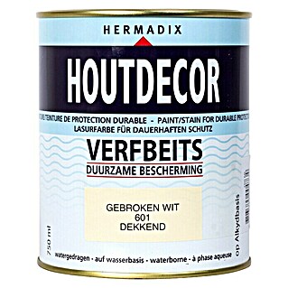 Hermadix Houtbeits houtdecor 601 gebroken wit (Gebroken wit, 750 ml, Zijdeglans)