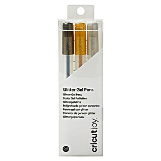 Cricut Joy Gelroller-Set Medium Gel Pen Glitter (Glitzerschwarz/Glitzergold/Glitzersilber, 0,8 mm)