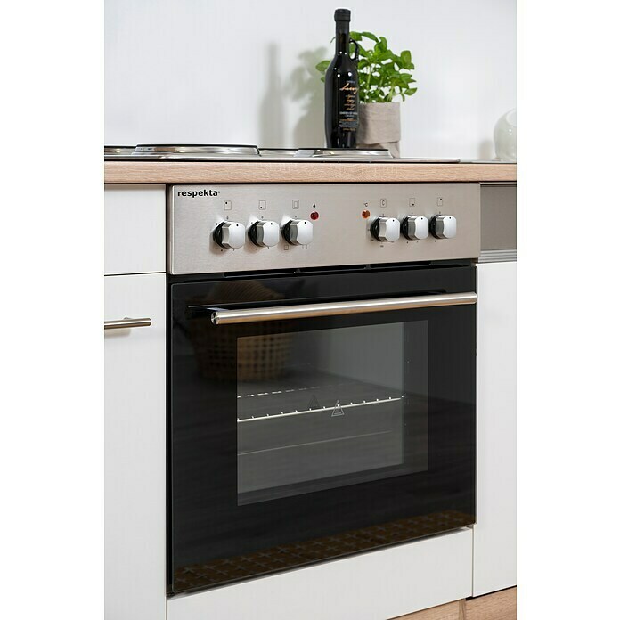 Respekta Küchenzeile KB280ESW (Breite: 280 cm, Mit Elektrogeräten, Weiß)