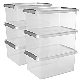 Sunware Aufbewahrungsbox-Set Comfort Line (L x B x H: 40 x 30 x 18 cm, Kunststoff, Transparent, 6 Stk.)