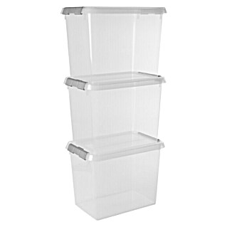Sunware Aufbewahrungsbox-Set Comfort Line (L x B x H: 30,7 x 20 x 22,3 cm, Kunststoff, Transparent, 3 Stk.)