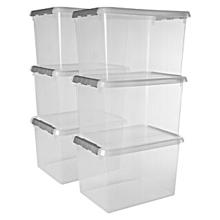 Sunware Aufbewahrungsbox-Set Comfort Line (L x B x H: 40 x 30 x 26 cm, Kunststoff, Transparent, 6 Stk.)