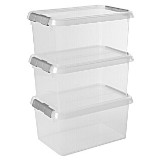 Sunware Aufbewahrungsbox-Set Comfort Line (L x B x H: 30,7 x 20 x 14,3 cm, Kunststoff, Transparent, 3 Stk.)