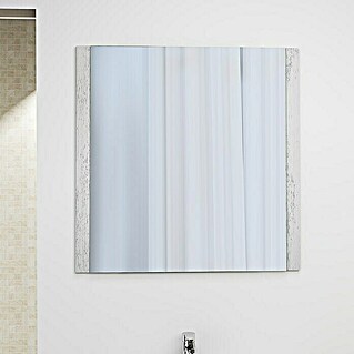Espejo con marco de madera Claudia (An x Al: 60 x 80 cm, Blanco vintage)