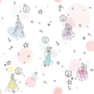 Komar Disney Edition 4 Vliestapete Princess Pretty Pastel (Pastellfarben, Motiv, 10,05 x 0,53 m)